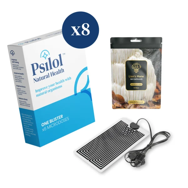 Brain Boost Microdosing + Lions Mane medicinal mushroom capsules (for 2 months)